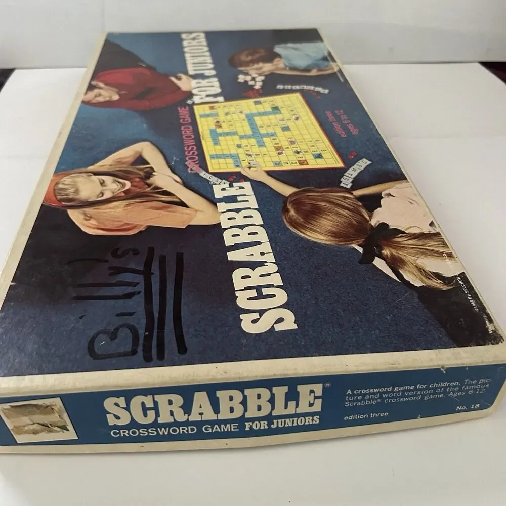VINTAGE 1968 SCRABBLE FOR JUNIORS BOARD GAME Edition Three Crossword Game